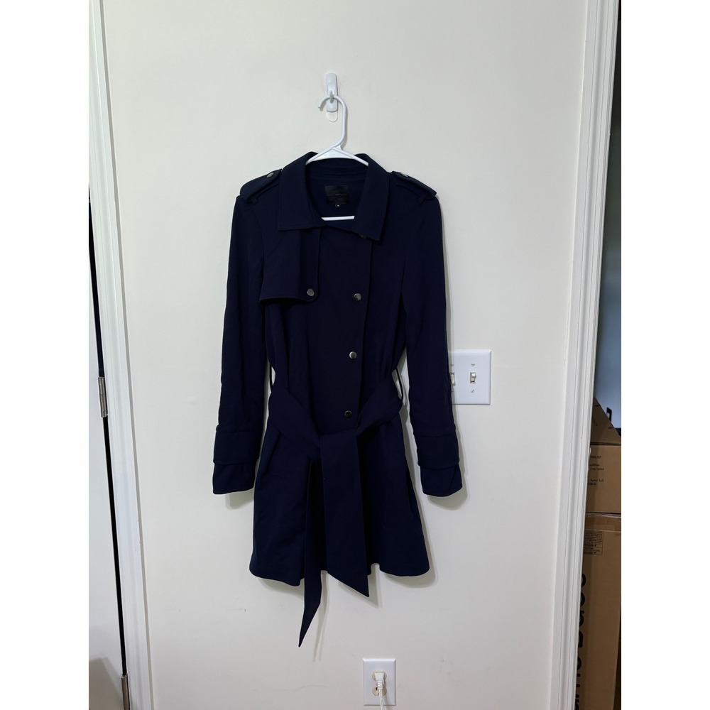 Hotel Particulier Trench Coat Belted Double Breasted Navy‎ Blue Jacket M